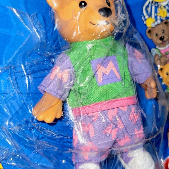 Vintage 90's Bananas In Pajamas Morgan Bear TOMY VINYL Figure New In Box! 1996 - Picture 4 of 5